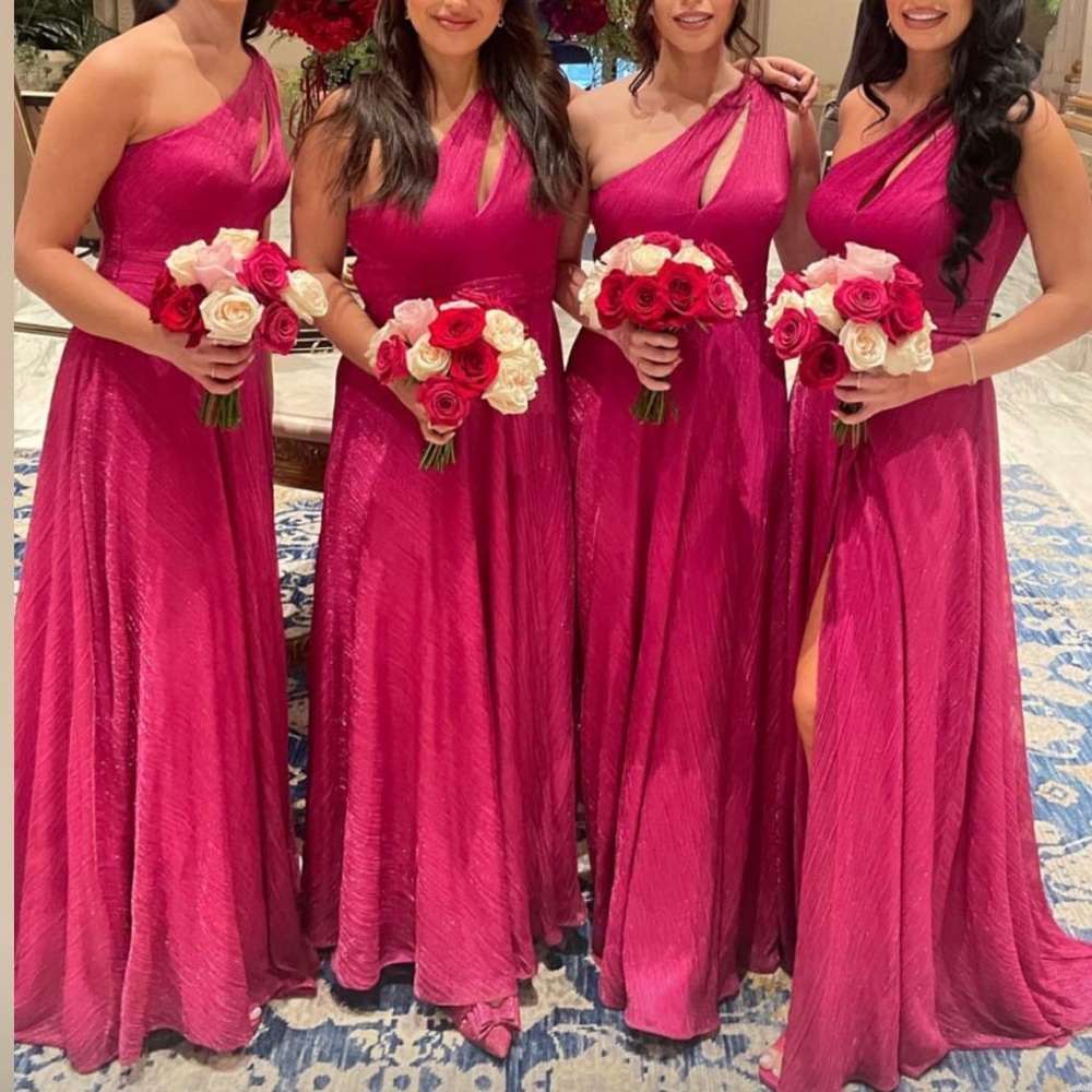 Elegant Pink One-Shoulder Gown